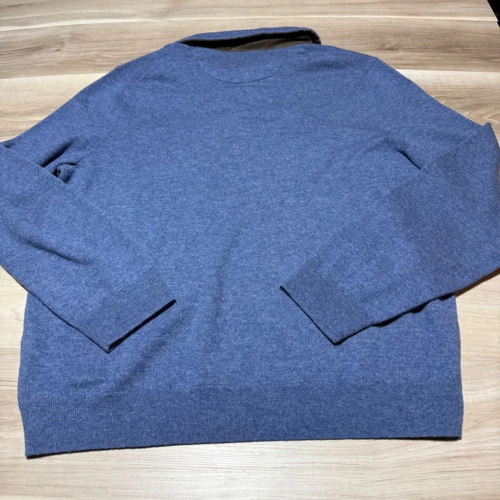 Jos. A. Bank Reserve Sweater Mens XL Blue Wool‎ Blend Polo Collar Pocket J036367